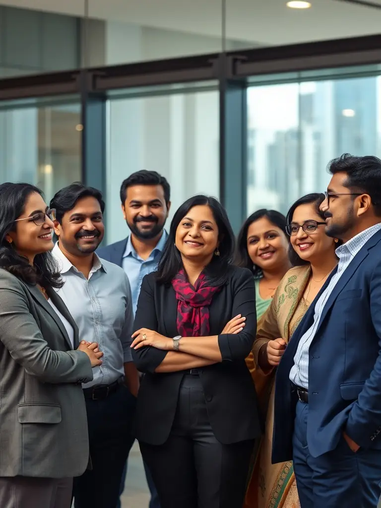 A photograph of the 'Building a Successful Leadership Summit' conference, showcasing a well-organized event with diverse attendees and engaging speakers.